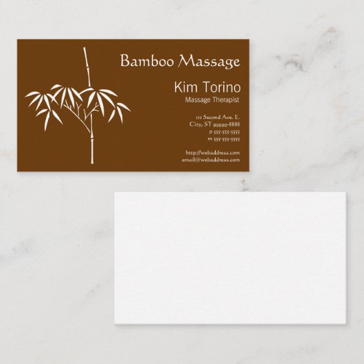 Massagetherapist Japanse Bamboe Visitekaartje (Voorkant / Achterkant)