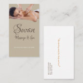 Massagetherapist, kliniek, wasachtige Visitekaartj Visitekaartje (Voorkant / Achterkant)