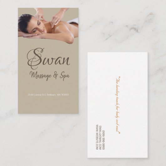 Massagetherapist, kliniek, wasachtige Visitekaartj Visitekaartje (Voorkant / Achterkant)