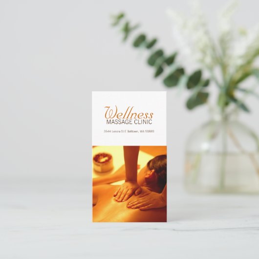 Massagetherapist, kliniek, wasachtige Visitekaartj Visitekaartje (Staand voorkant)