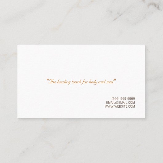 Massagetherapist, kliniek, wasachtige Visitekaartj Visitekaartje (Achterkant)