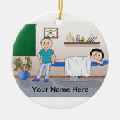 Massagetherapist - Mannelijke, Vrouw client Keramisch Ornament (Voorkant)