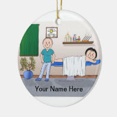 Massagetherapist - Mannelijke, Vrouw client Keramisch Ornament (Links)