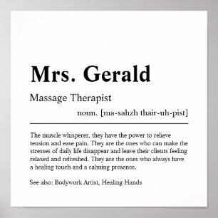 Massagetherapist Persoonlijke cadeaus Poster