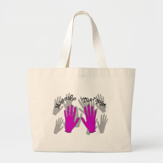 Massagetherapist PINK Hands Design Grote Tote Bag (Voorkant)