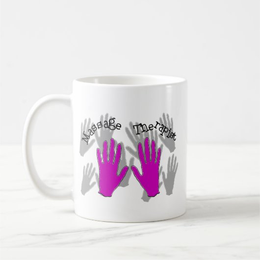 Massagetherapist PINK Hands Design Koffiemok (Links)