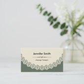 Massagetherapist - Retro Chic Lace Visitekaartje (Staand voorkant)