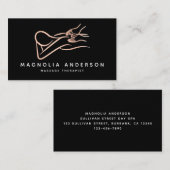 Massagetherapist Roos Gold Foil geborsteld metaal Visitekaartje (Voorkant / Achterkant)