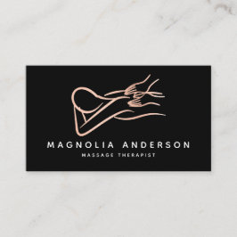 Massagetherapist Roos Gold Foil geborsteld metaal Visitekaartje