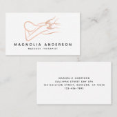 Massagetherapist Roos Gold Foil geborsteld metaal  Visitekaartje (Voorkant / Achterkant)
