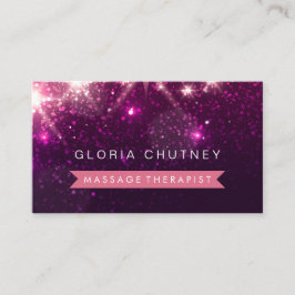 Massagetherapist - Trendy Pink Glitter Visitekaartje