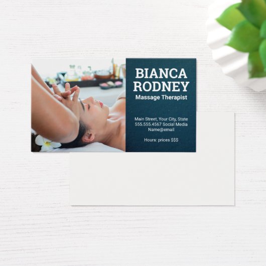 Massagetherapistische sessie | Massage kop Visitekaartje (Bureau)