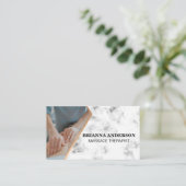 Massagetherapistische sessie | Uitsneden marmer Visitekaartje (Staand voorkant)