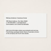 Massagetherapistische sessie | Vrouw glimlachen Visitekaartje (Achterkant)