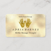 MassageTherapy Reflexology Hands Reiki Roos Gold' Visitekaartje (Voorkant)