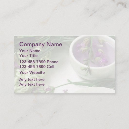 MassageVisitekaartjes Visitekaartje (Achterkant)