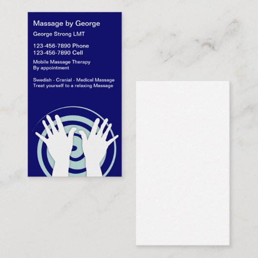 MassageVisitekaartjes Visitekaartje (Voorkant / Achterkant)