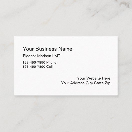 MassageVisitekaartjes Visitekaartje (Achterkant)