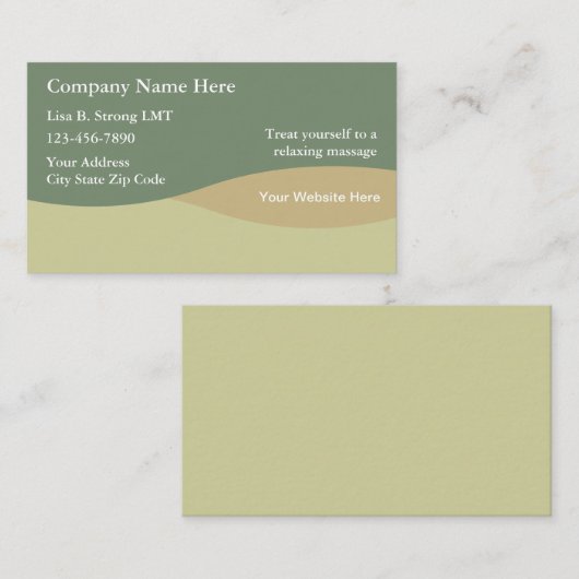 MassageVisitekaartjes Visitekaartje (Voorkant / Achterkant)