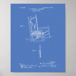 Massagevoorzitter 1900 Patent Art Blueprint Poster