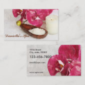 Massagezouten, olie, orchideeën en kaars visitekaartje (Voorkant / Achterkant)