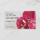 Massagezouten, olie, orchideeën en kaars visitekaartje (Achterkant)