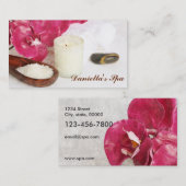 Massagezouten, olie, orchideeën en kaars visitekaartje (Voorkant / Achterkant)