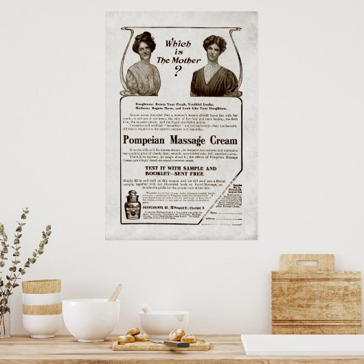 massagroomadvertentie uit 1907 poster (Keuken)
