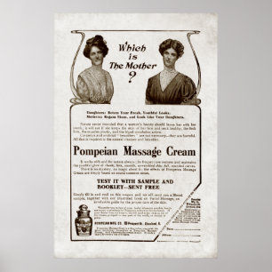 massagroomadvertentie uit 1907 poster