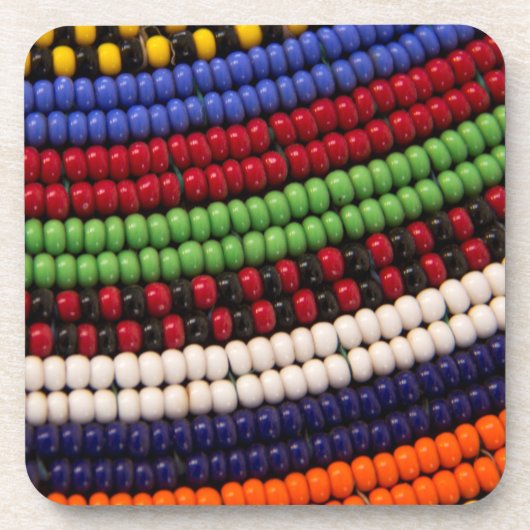 Massai Kralenpatroon Bier Onderzetter (Voorkant)