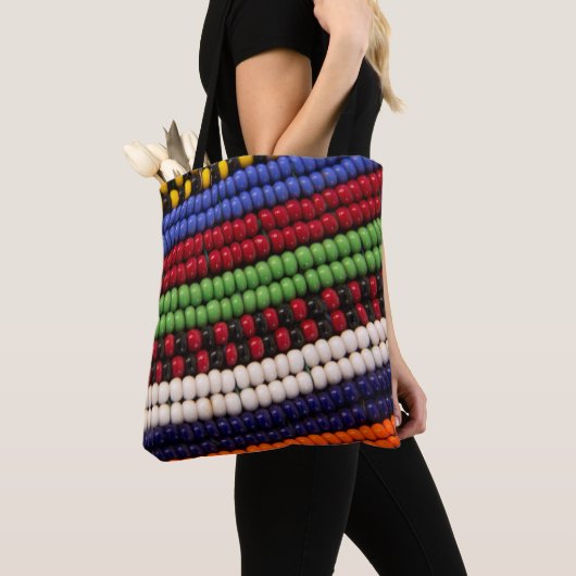 Massai Kralenpatroon Tote Bag (Dichtbij)