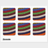 Massai Kralenpatroon Vierkante Sticker (Vel)