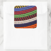 Massai Kralenpatroon Vierkante Sticker (Tas)