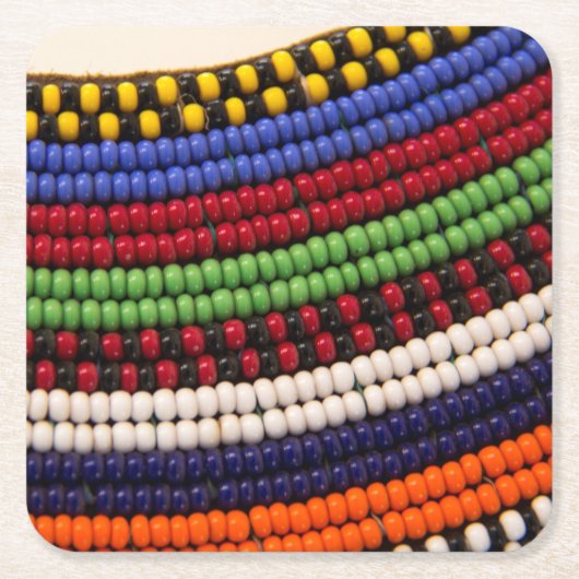 Massai Tribal Bead Pattern Kartonnen Onderzetters (Voorkant)