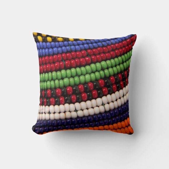 Massai Tribal Bead Pattern Kussen (Voorkant)