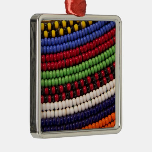 Massai Tribal Bead Pattern Metalen Ornament (Rechts)