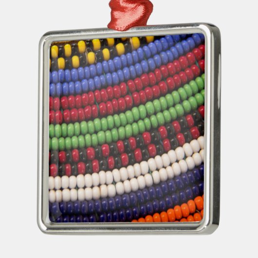 Massai Tribal Bead Pattern Metalen Ornament (Links)