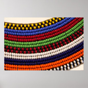 Massai Tribal Bead Pattern Poster
