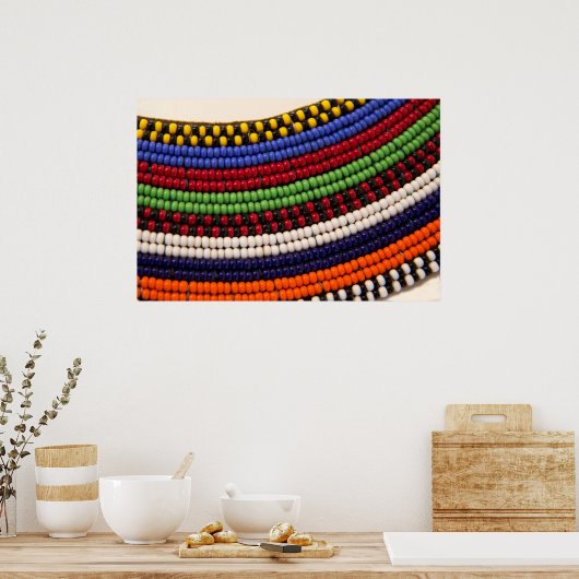 Massai Tribal Bead Pattern Poster (Keuken)