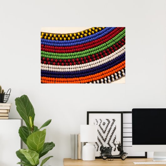 Massai Tribal Bead Pattern Poster (Thuiskantoor)