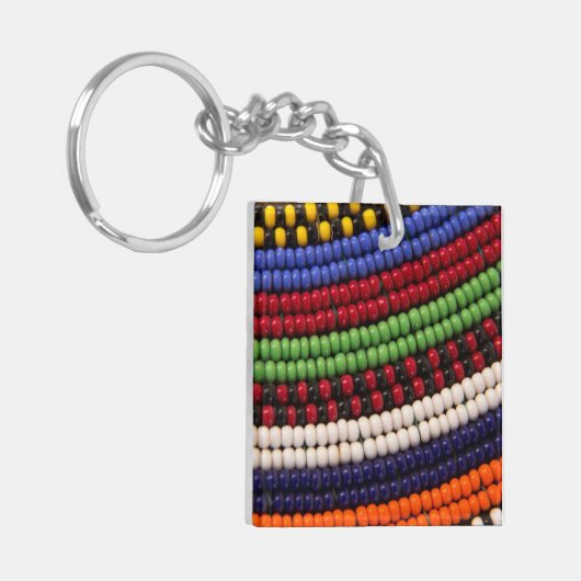 Massai Tribal Bead Pattern Sleutelhanger (Voorkant Links)