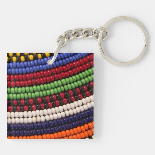 Massai Tribal Bead Pattern Sleutelhanger (Achterkant)