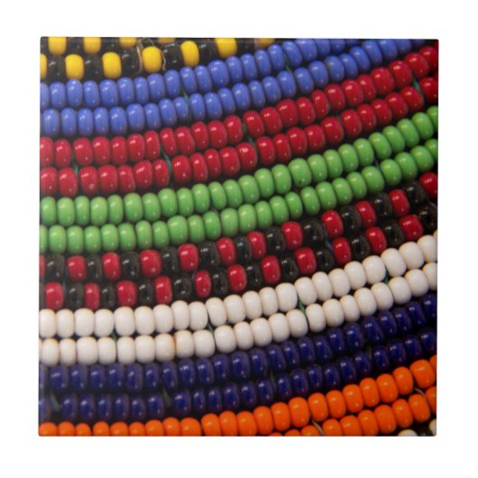Massai Tribal Bead Pattern Tegeltje (Voorkant)
