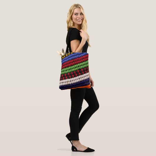 Massai Tribal Bead Pattern Tote Bag (Op model)