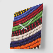 Massai Tribal Bead Pattern Vierkante Klok (Hoek)