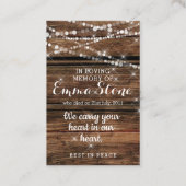 Massakaart Visitekaartje met dwars door het hout (Achterkant)