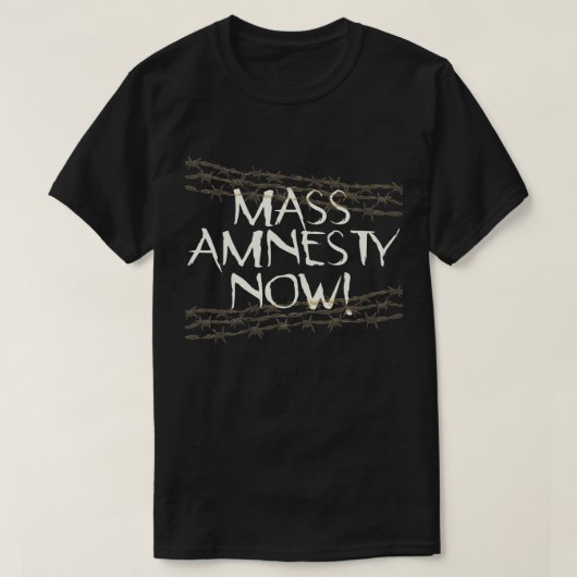 Massale amnestie nu! t-shirt (Design voorkant)