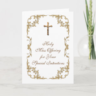Massale Gold Crucifix Birthday Jubileum Bedankkaart