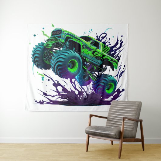 Massale Monstertruck In Actie 2 Wandkleed (In Situ (horizontaal))
