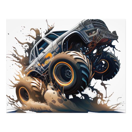 Massale Monstertruck in Actie Foto Afdruk (Voorkant)